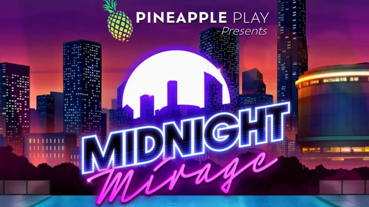 Interface neon do jogo Midnight Mirage com tema de cobertura noturna