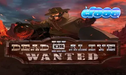 Cenário de deserto sombrio e elementos de Velho Oeste no slot Dead or Alive 3 Wanted